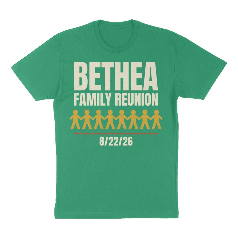 Custom t-shirt: "Bethea Family Reunion", green shirt
