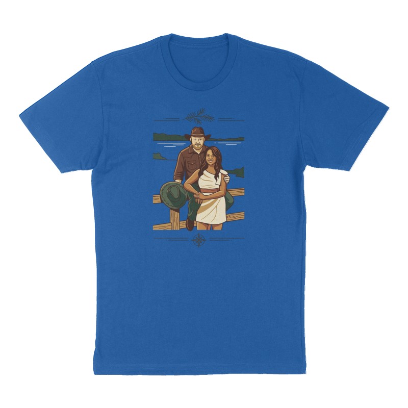 Custom t-shirt design, Front print, royal-blue shirt