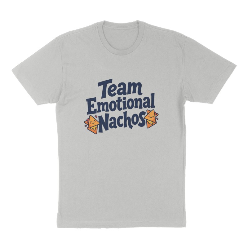 Custom t-shirt: "Team Emotional Nachos", Front print, heather-gray shirt