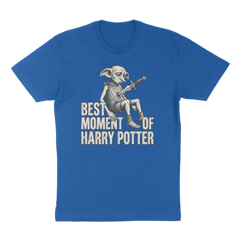 Custom t-shirt: "Best moment of Harry Potter", Front print, royal-blue shirt