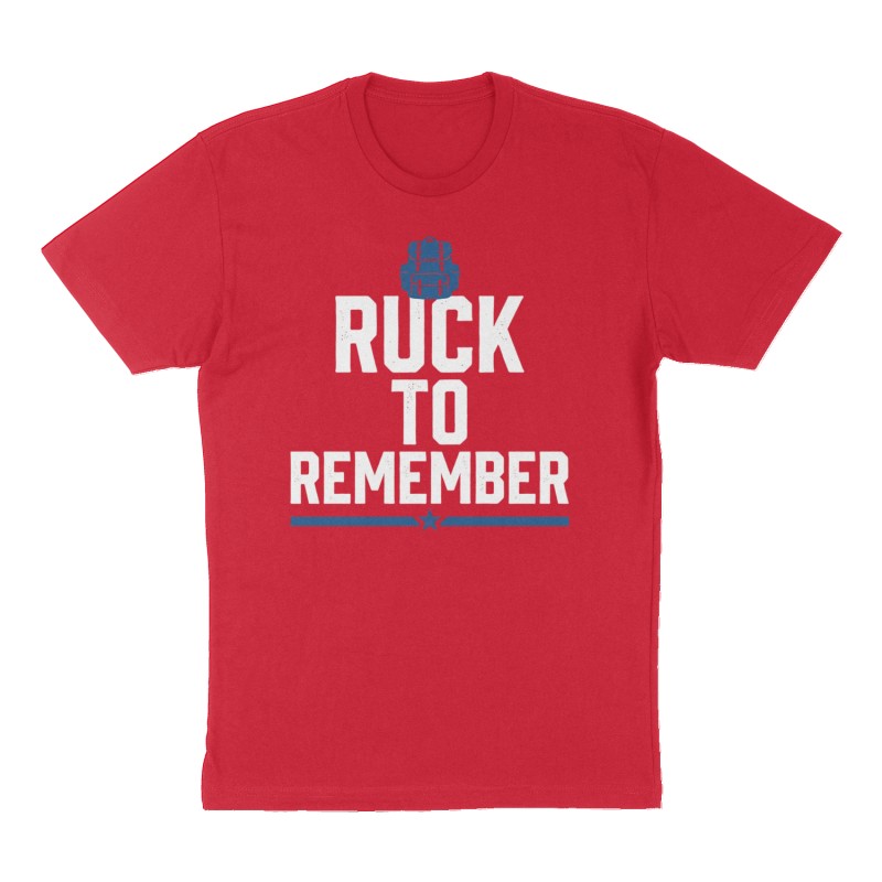 Custom t-shirt: "Ruck to remember ", Front print, red shirt