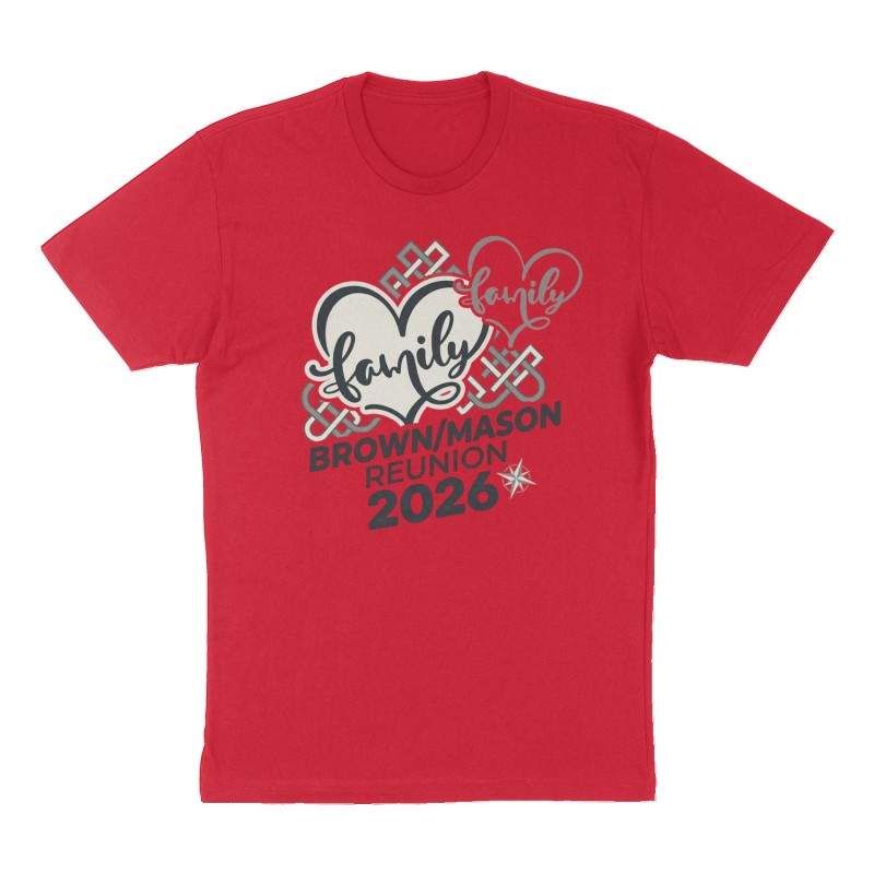 Custom t-shirt design, Front print, red shirt