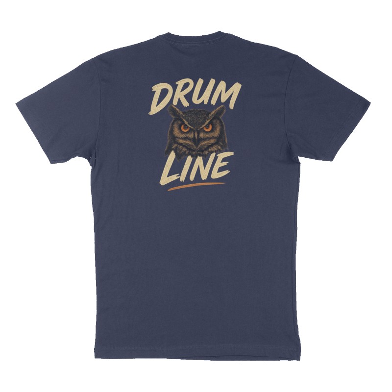 Custom t-shirt: "Drum Line", Back print, navy shirt