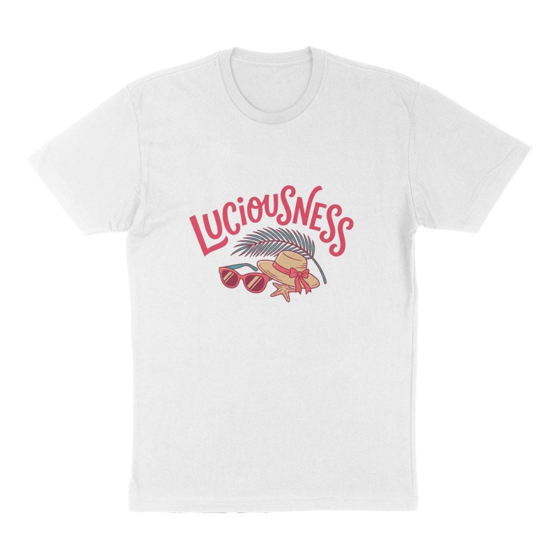 Custom t-shirt: "Luciousness", Front print, white shirt