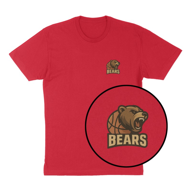 Custom t-shirt design, Left Chest print, red shirt