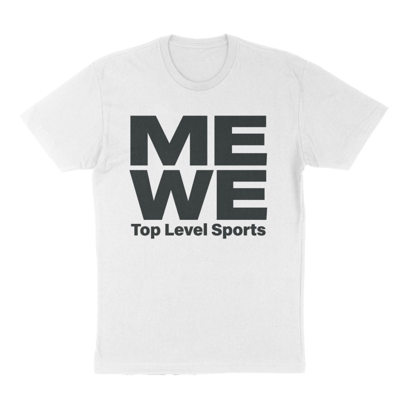 Custom t-shirt: "ME / WE", Front print, white shirt