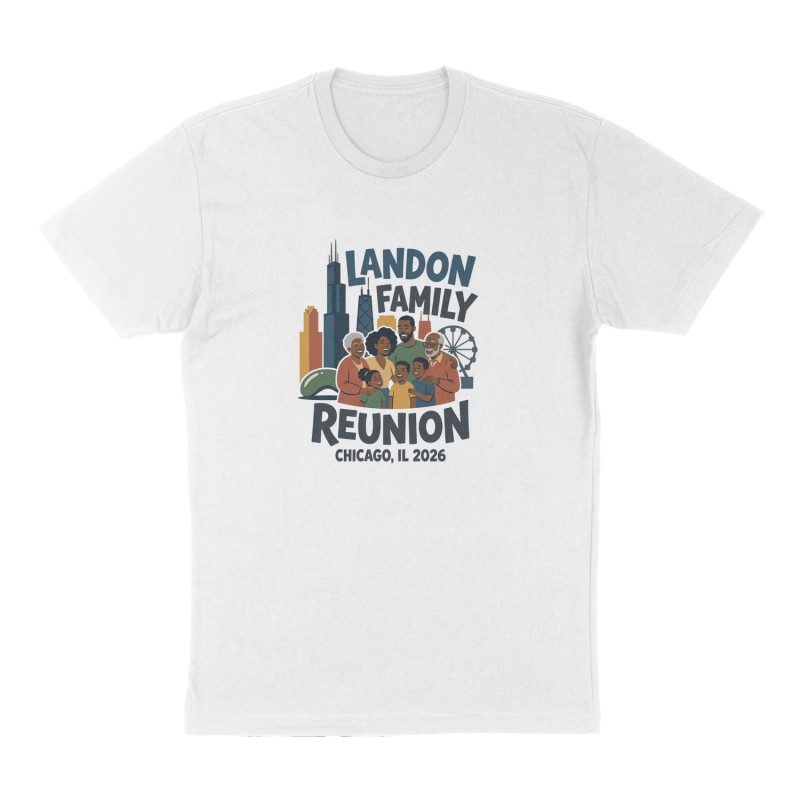 Custom t-shirt: "Landon Family Reunion ", Front print, white shirt