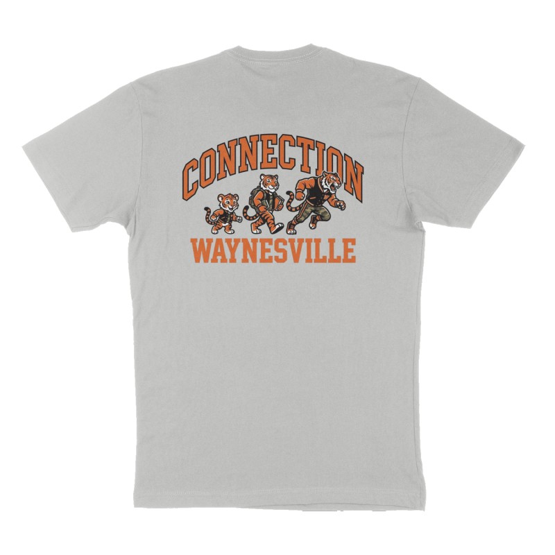 Custom t-shirt: "Connection", Back print, heather-gray shirt