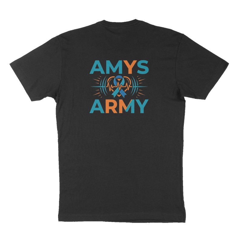 Custom t-shirt: "Amys Army", Back print, black shirt