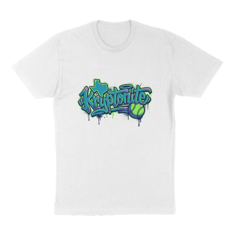 Custom t-shirt: "Kryptonite ", Front print, white shirt