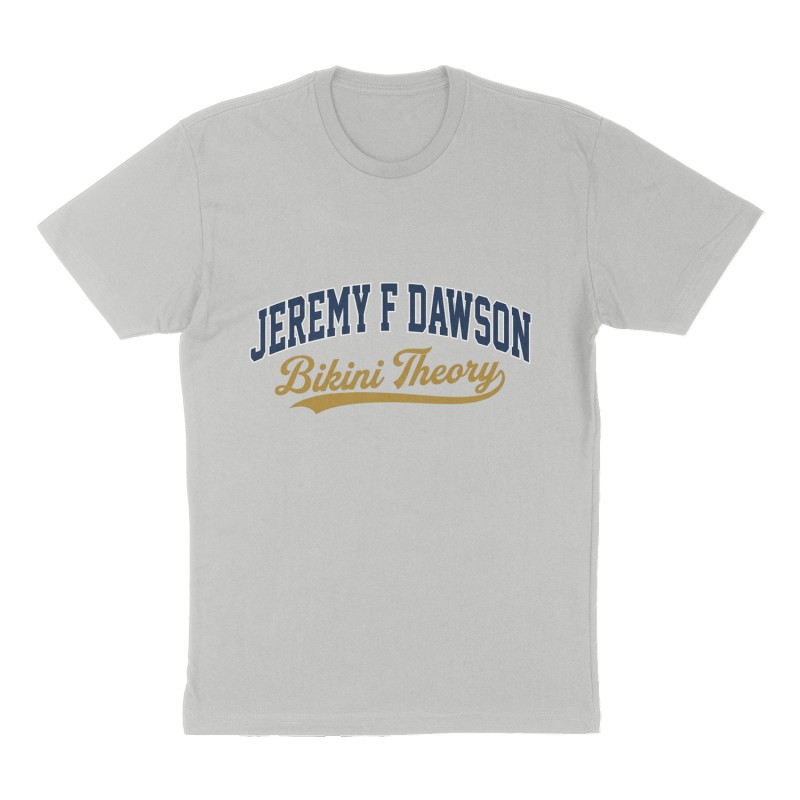 Custom t-shirt: "Jeremy F Dawson", Front print, heather-gray shirt