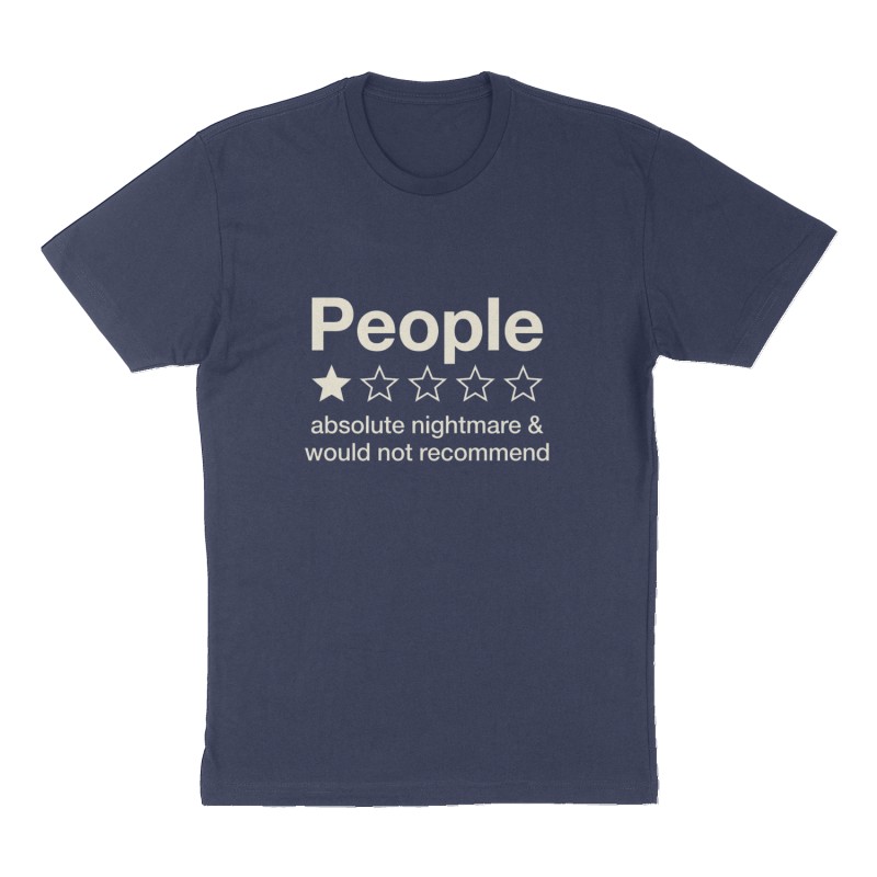 Custom t-shirt: "People", Front print, navy shirt
