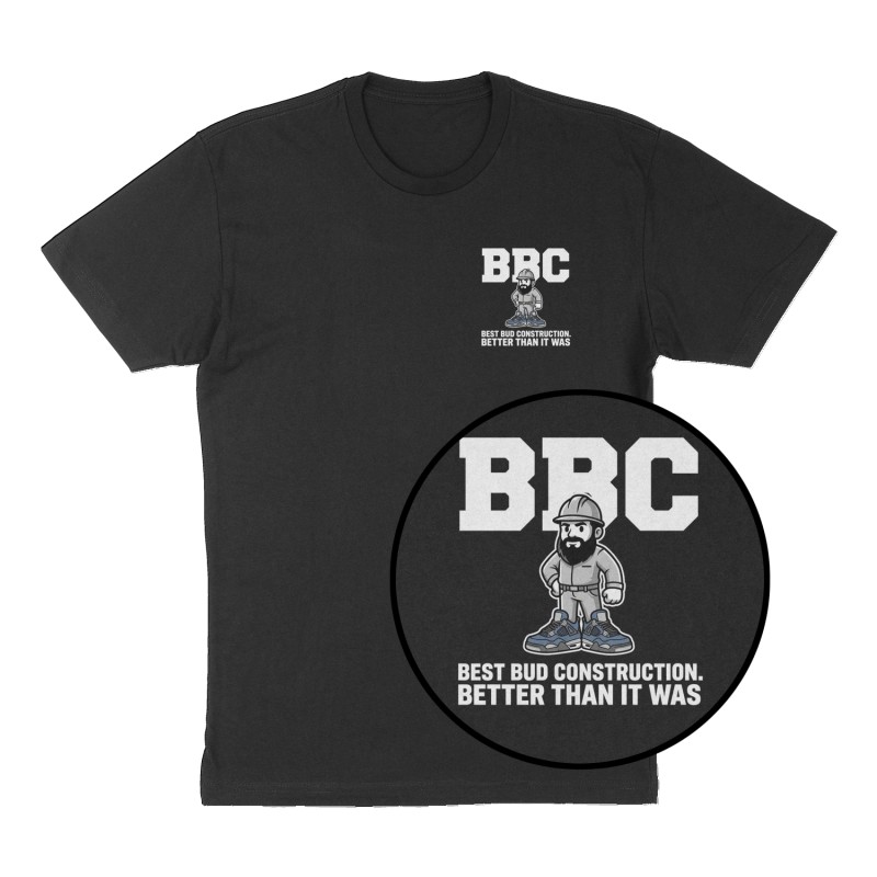 Custom t-shirt: "BBC ", Left Chest print, black shirt