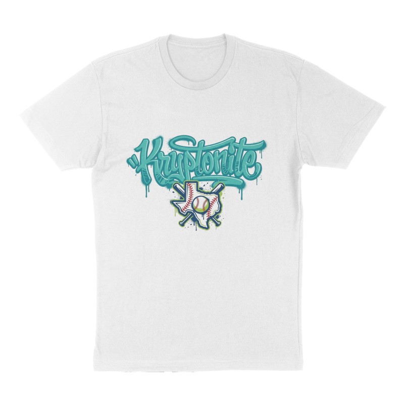 Custom t-shirt: "Kryptonite ", Front print, white shirt