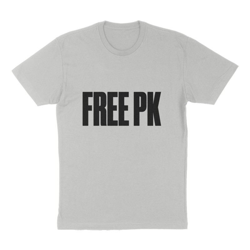 Custom t-shirt: "Free PK", Front print, heather-gray shirt