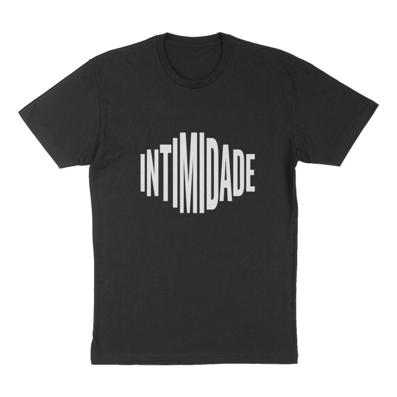 Custom t-shirt: "Intimidade", Front print, black shirt