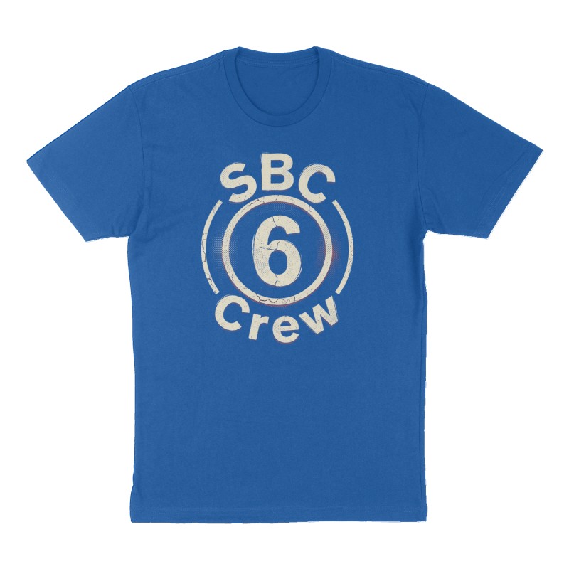 Custom t-shirt: "SBC Crew 6", Front print, royal-blue shirt