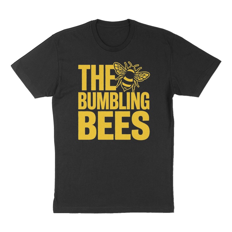 Custom t-shirt: "The Bumbling Bees", Front print, black shirt