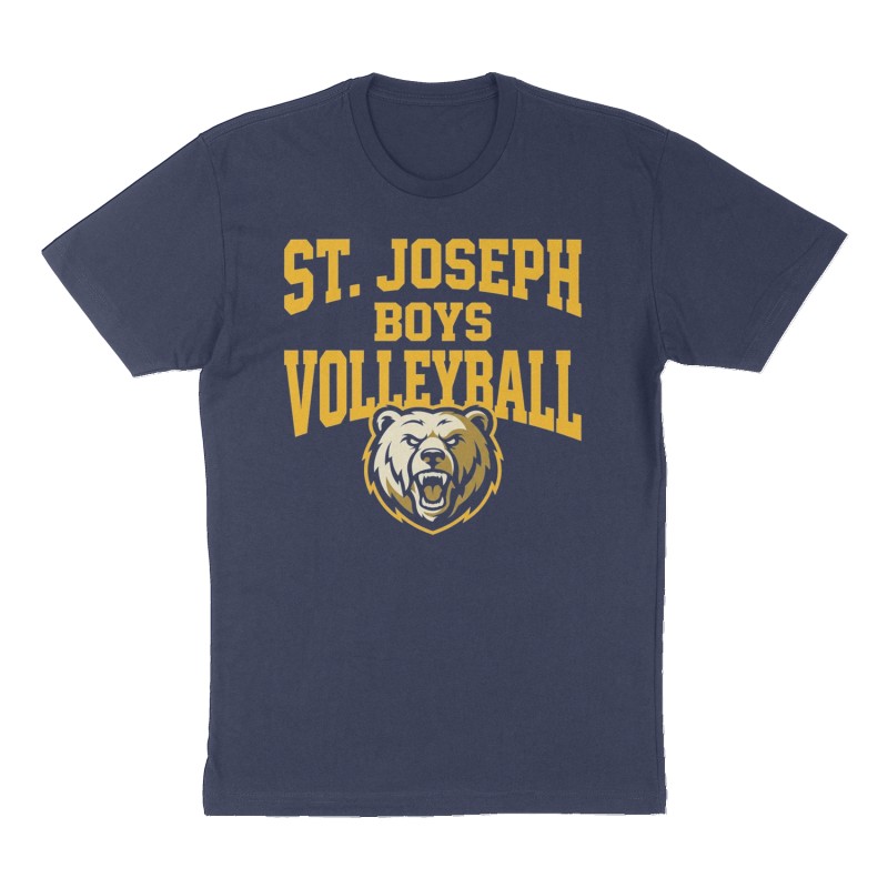 Custom t-shirt: "St. Joseph Boys Volleyball ", Front print, navy shirt