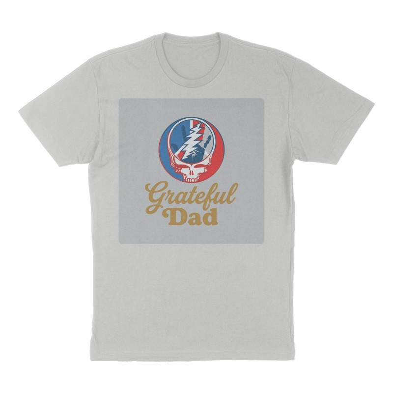 Custom t-shirt: "Grateful Dad", Front print, heather-gray shirt