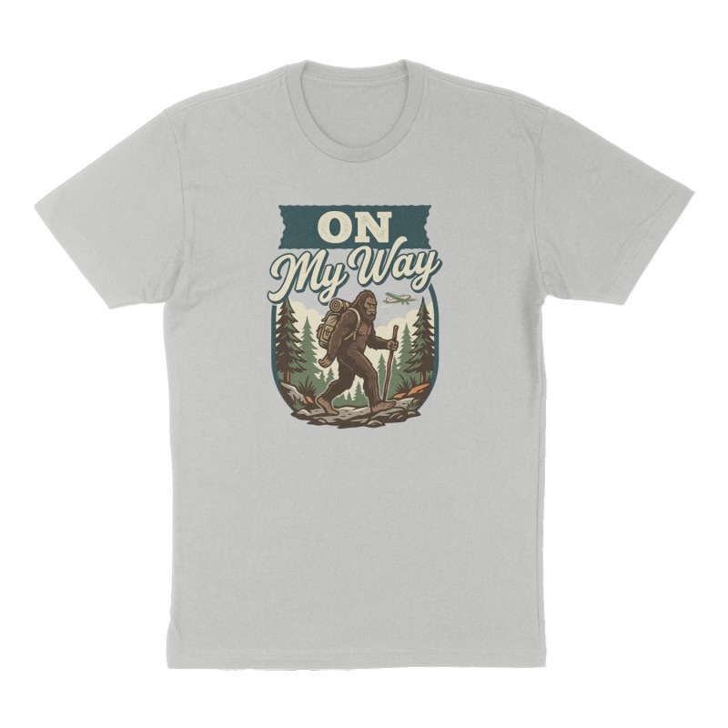 Custom t-shirt: "On my way", Front print, heather-gray shirt