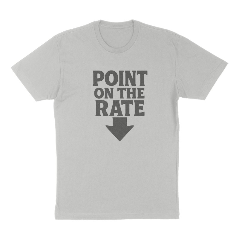 Custom t-shirt: "Point on the Rate", Front print, heather-gray shirt