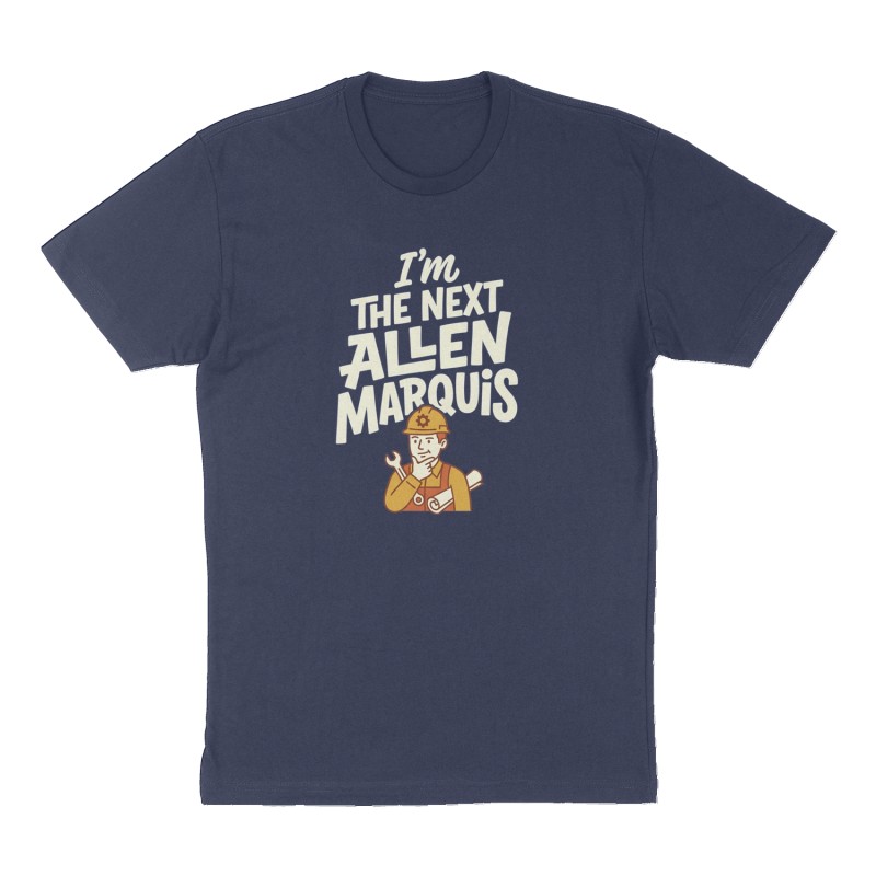 Custom t-shirt: "I'm the next Allen Marquis", Front print, navy shirt