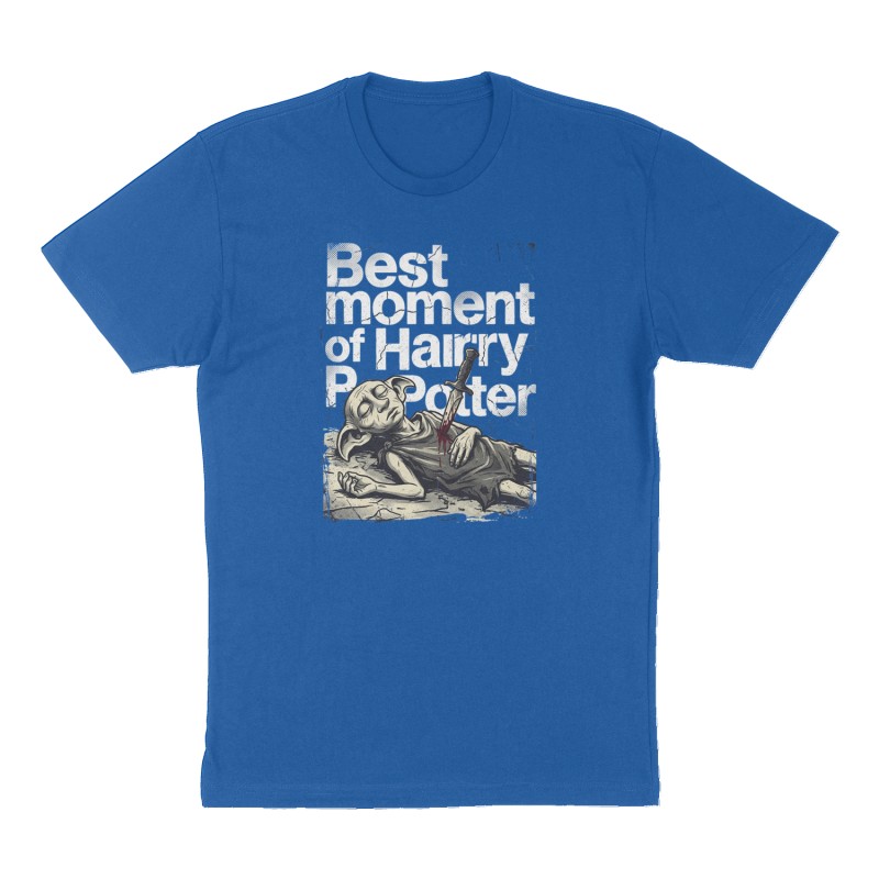 Custom t-shirt: "Best moment of Harry Potter", Front print, royal-blue shirt