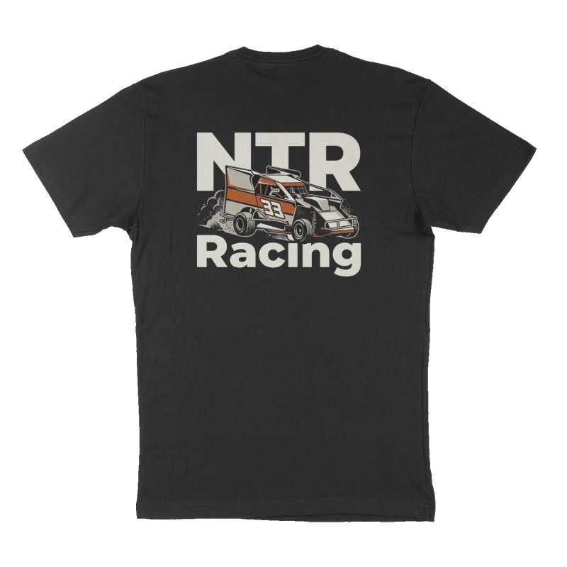 Custom t-shirt: "NTR ", Back print, black shirt