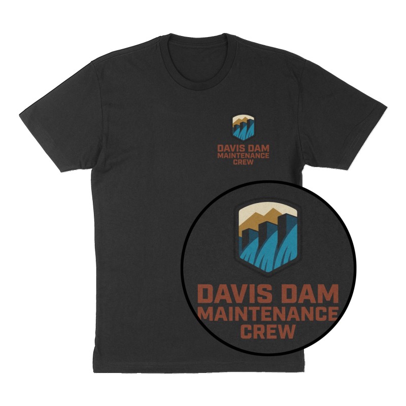Custom t-shirt: "Davis Dam Maintenance Crew ", Left Chest print, black shirt
