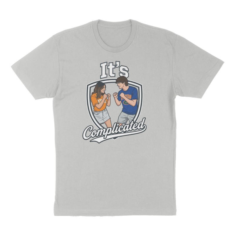 Custom t-shirt: "It’s Complicated ", Front print, heather-gray shirt