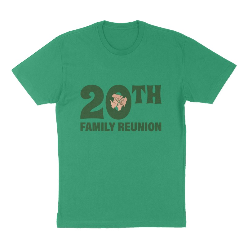 Custom t-shirt: "20th family Reunion", green shirt