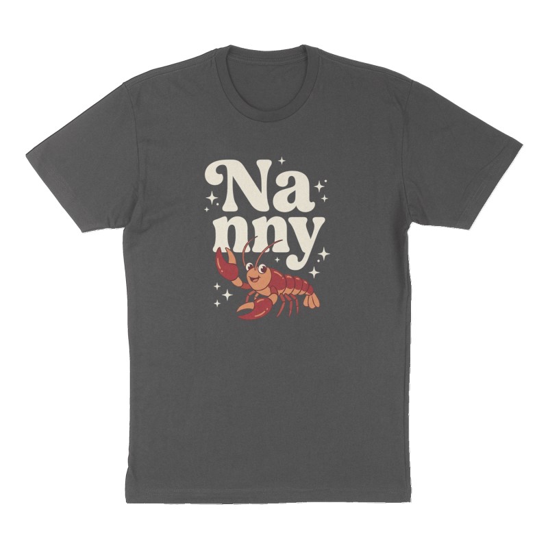 Custom t-shirt: "Nanny", Front print, charcoal shirt