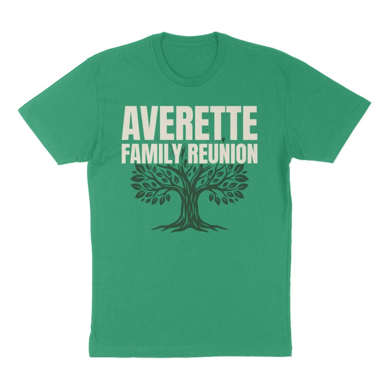 Custom t-shirt: "Averette Family Reunion ", Front print, green shirt