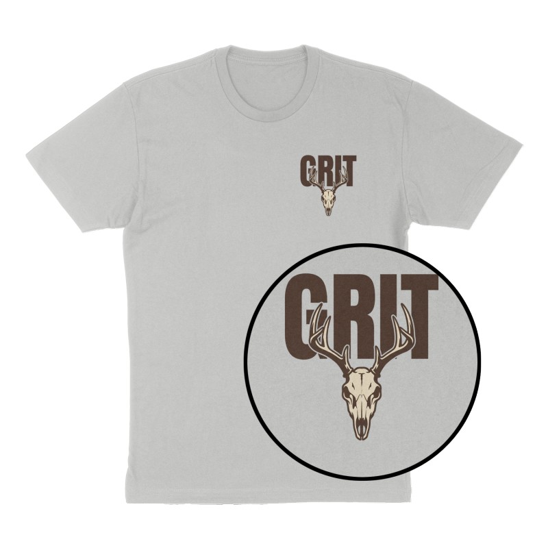 Custom t-shirt: "GRIT", Left Chest print, heather-gray shirt