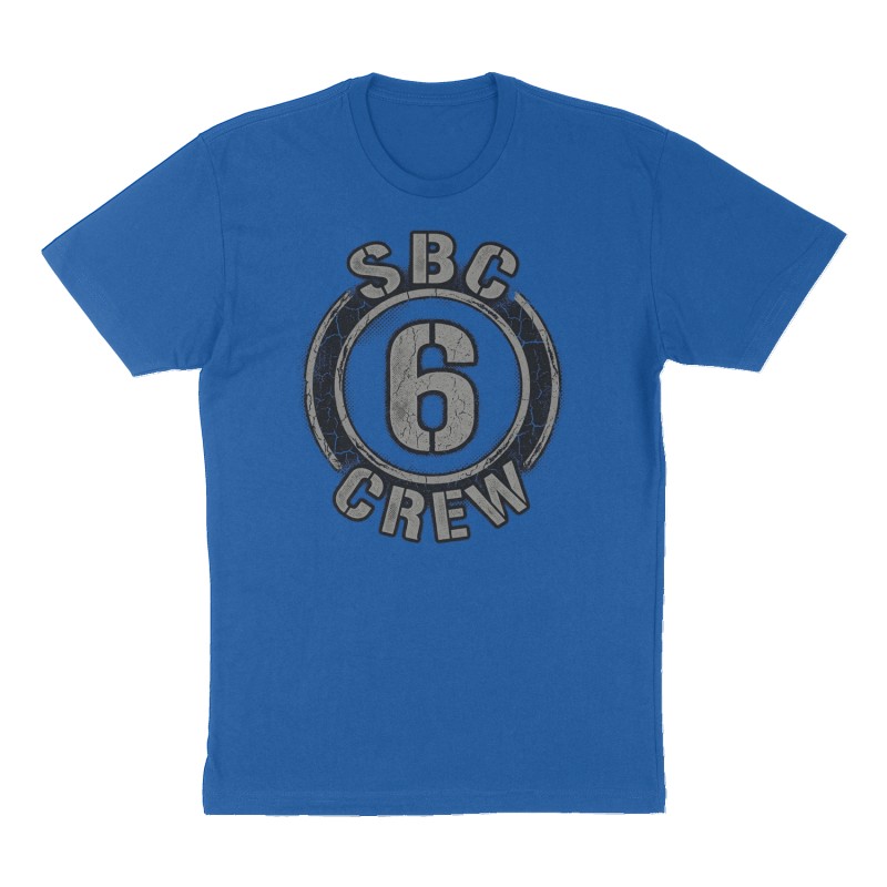 Custom t-shirt: "SBC Crew 6", Front print, royal-blue shirt