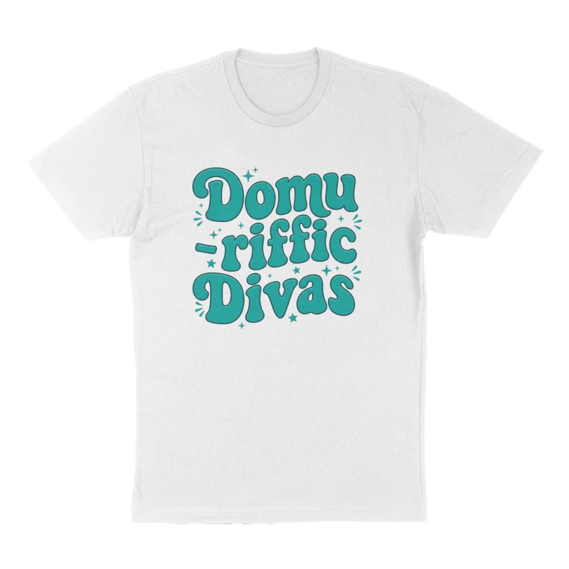 Custom t-shirt: "Domu - riffic Divas", Front print, white shirt