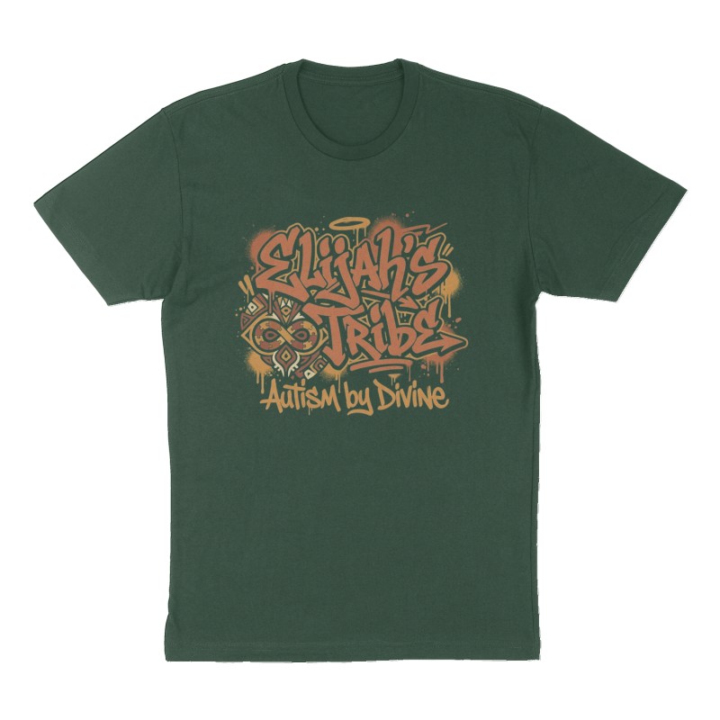 Custom t-shirt: "Elijah's Tribe", Front print, forest-green shirt