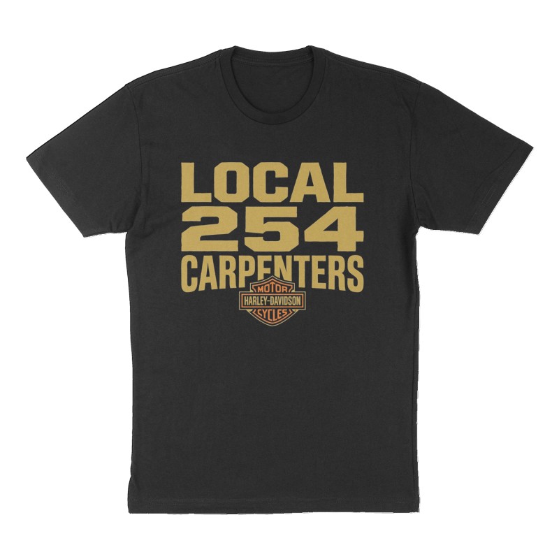 Custom t-shirt: "Local 254 carpenters ", Front print, black shirt