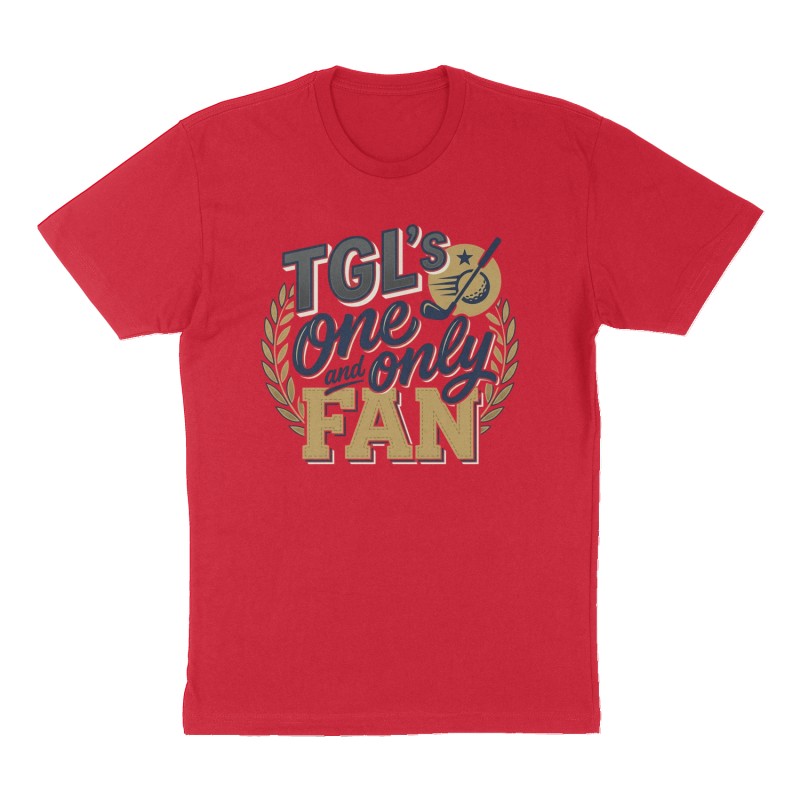 Custom t-shirt: "TGL’s one and only fan", Front print, red shirt