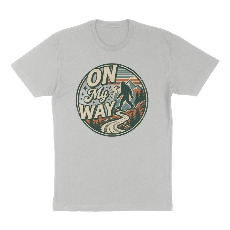 Custom t-shirt: "On my way", Front print, heather-gray shirt