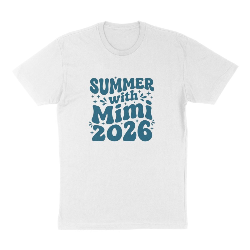 Custom t-shirt: "Summer with Mimi 2026", Front print, white shirt