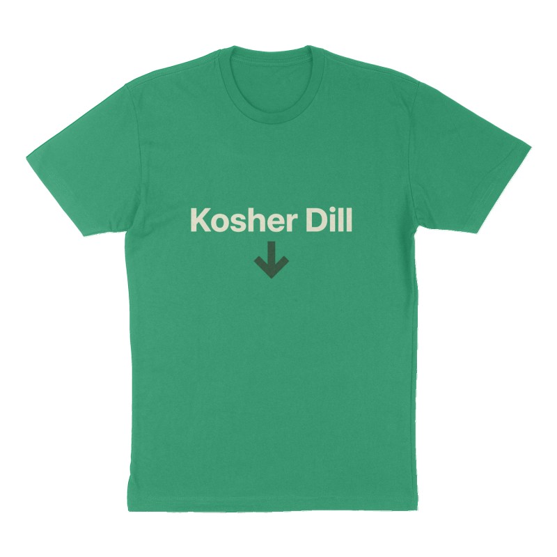 Custom t-shirt: "Kosher Dill", Front print, green shirt