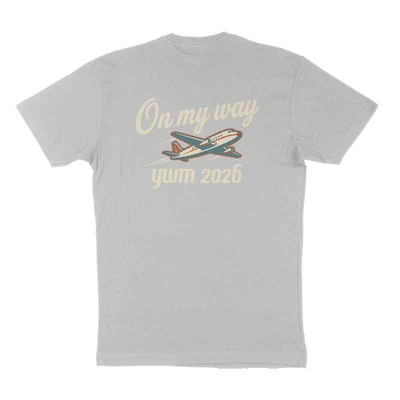 Custom t-shirt: "On my way", Back print, heather-gray shirt
