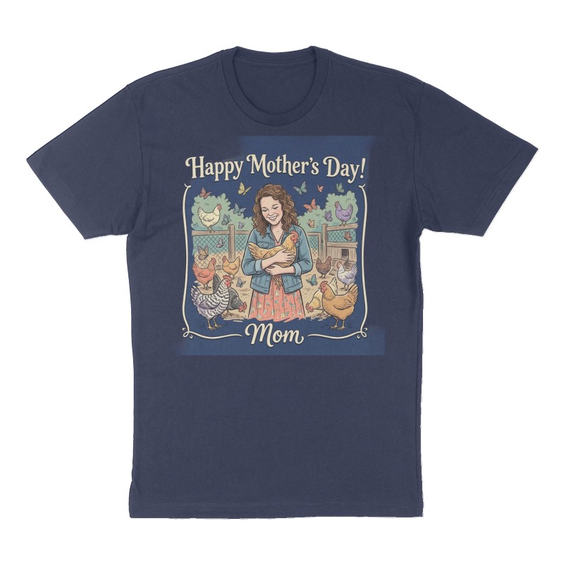 Custom t-shirt: "Happy Mother’s Day!", Front print, navy shirt