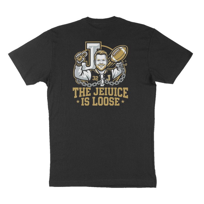 Custom t-shirt: "The Jeuice Is Loose", Back print, black shirt