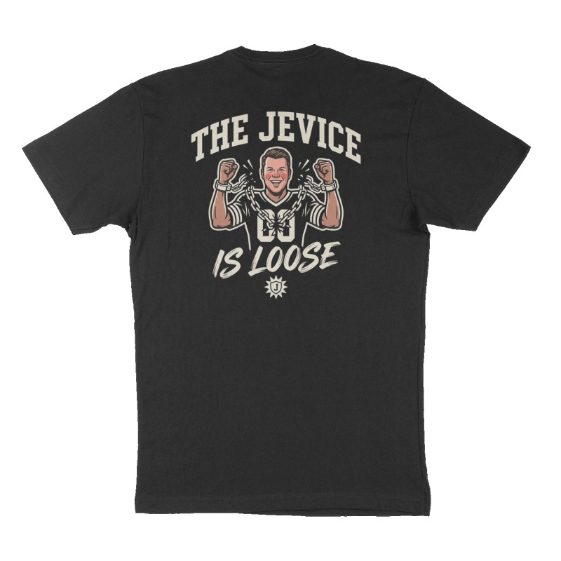 Custom t-shirt: "The Jeuice Is Loose", Back print, black shirt