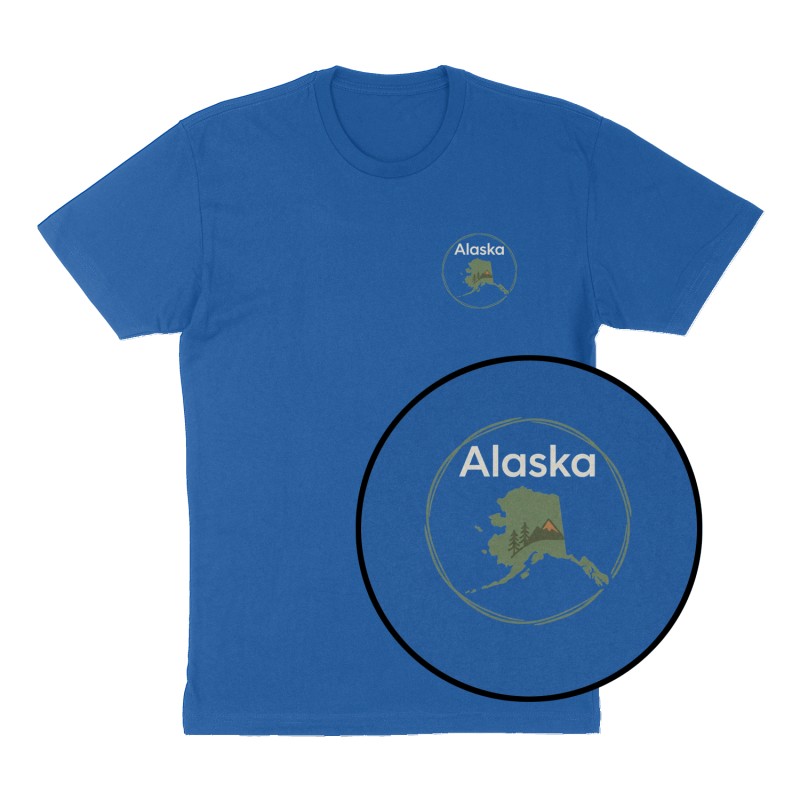 Custom t-shirt: "Alaska", Left Chest print, royal-blue shirt