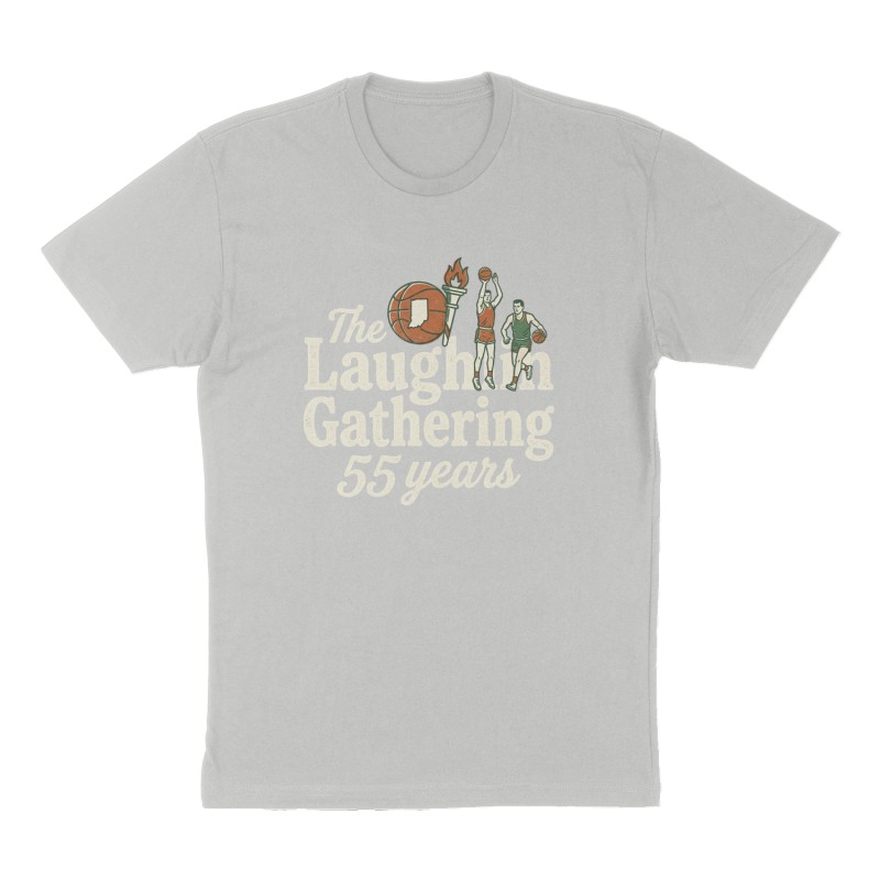 Custom t-shirt: "The Laughlin Gathering ", Front print, heather-gray shirt