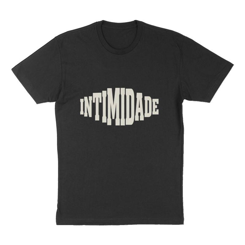 Custom t-shirt: "Intimidade", Front print, black shirt